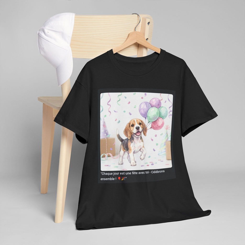 👕 T-SHIRT BEAGLE BALLONS - Design Festif Joyeux  🎈 "Chaque jour est une fête avec toi" - Célèbre la vie !
