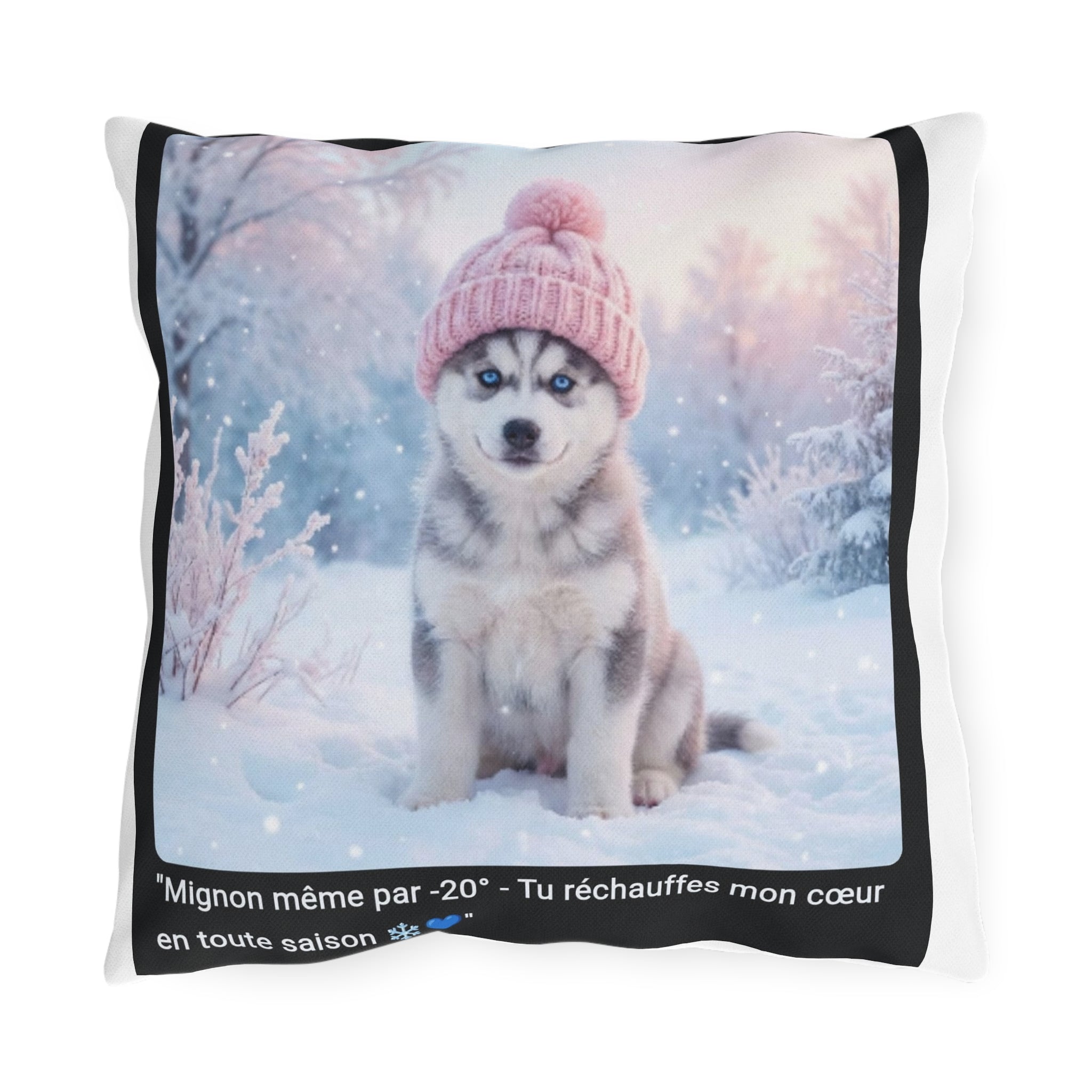 🛋️ COUSSIN HUSKY BONNET - Déco Hiver Cosy Polaire