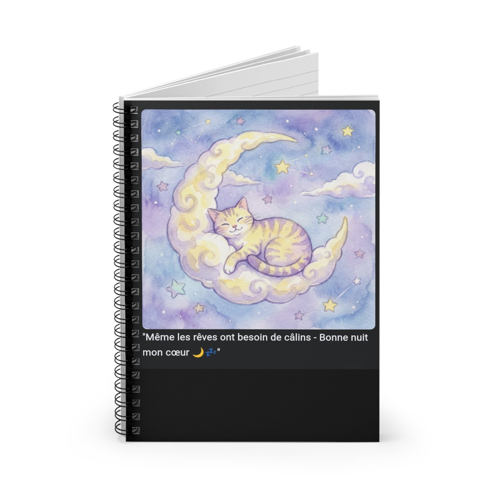📓 CAHIER CHAT LUNE - Carnet Onirique A5 Magique