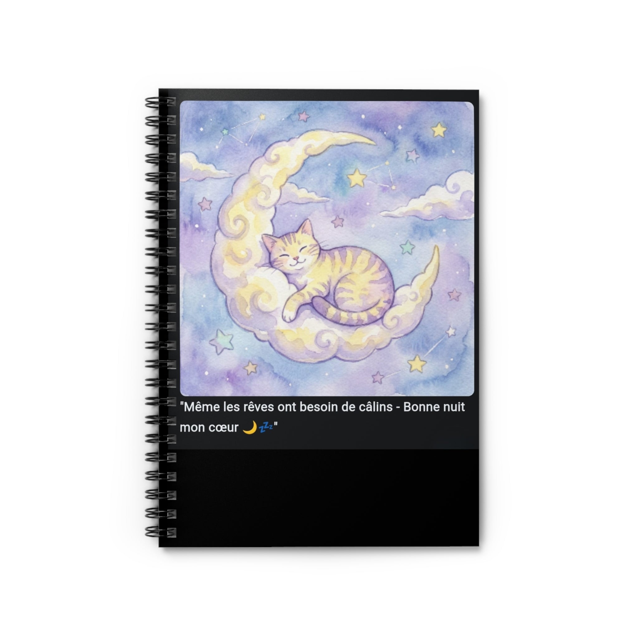 📓 CAHIER CHAT LUNE - Carnet Onirique A5 Magique