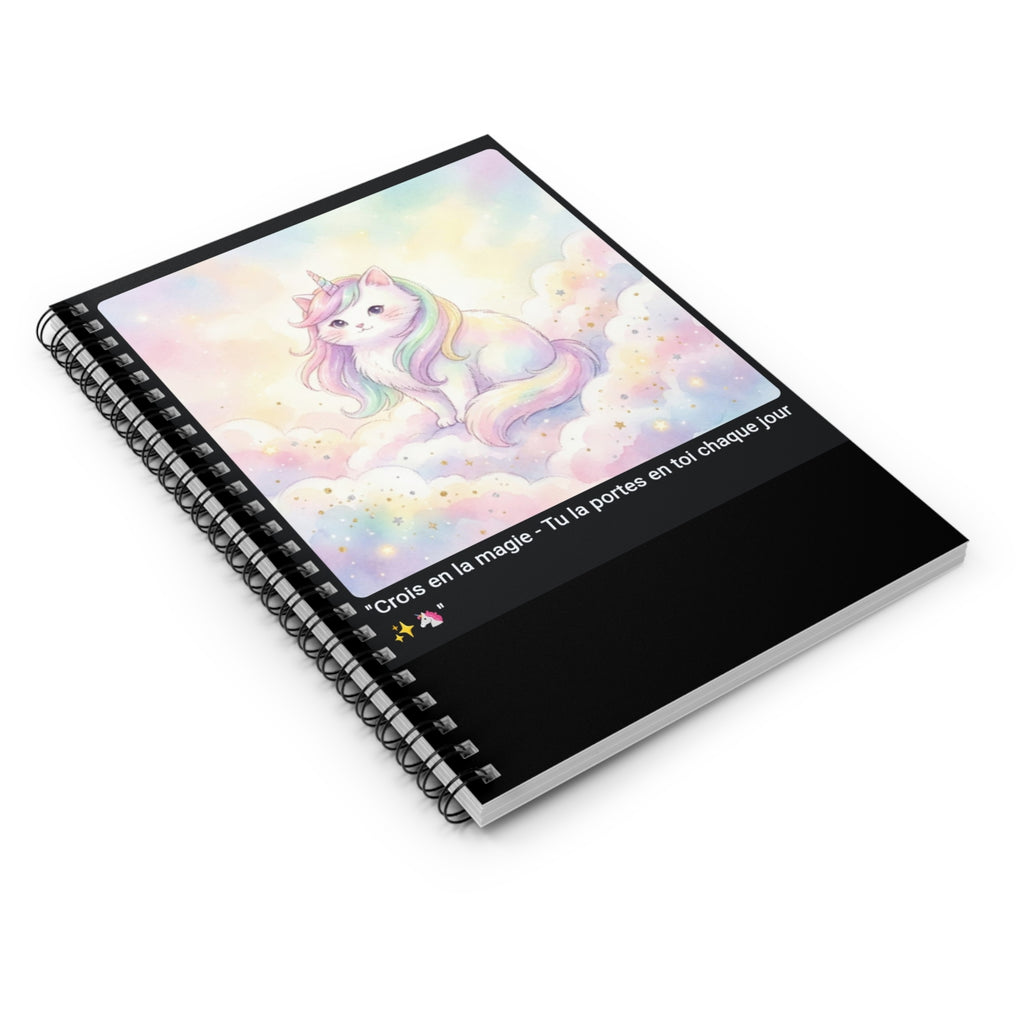 📓 CAHIER CHAT LICORNE - Carnet Magique A5 Arc-en-Ciel