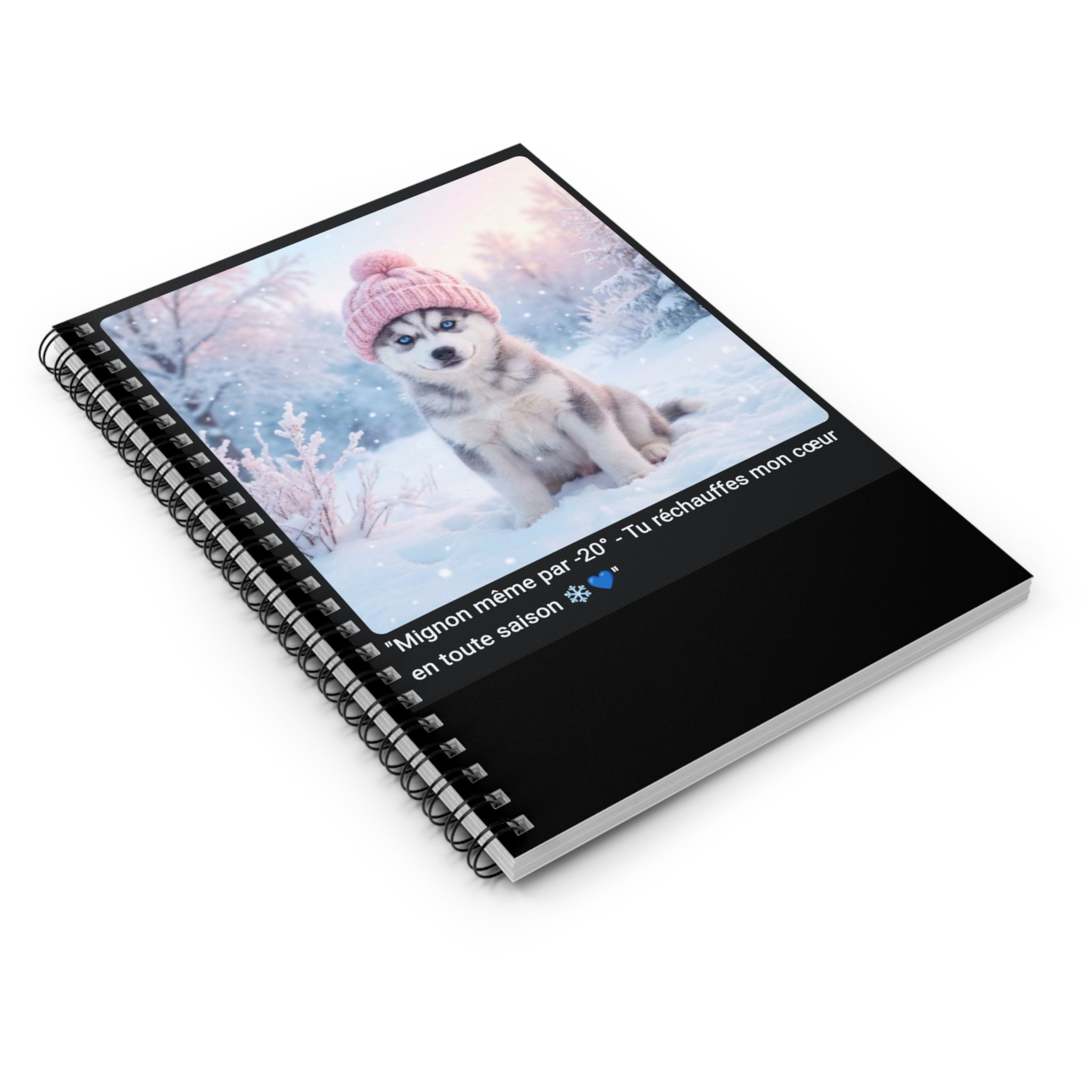 📓 CAHIER HUSKY BONNET - Carnet Hiver A5 Cosy