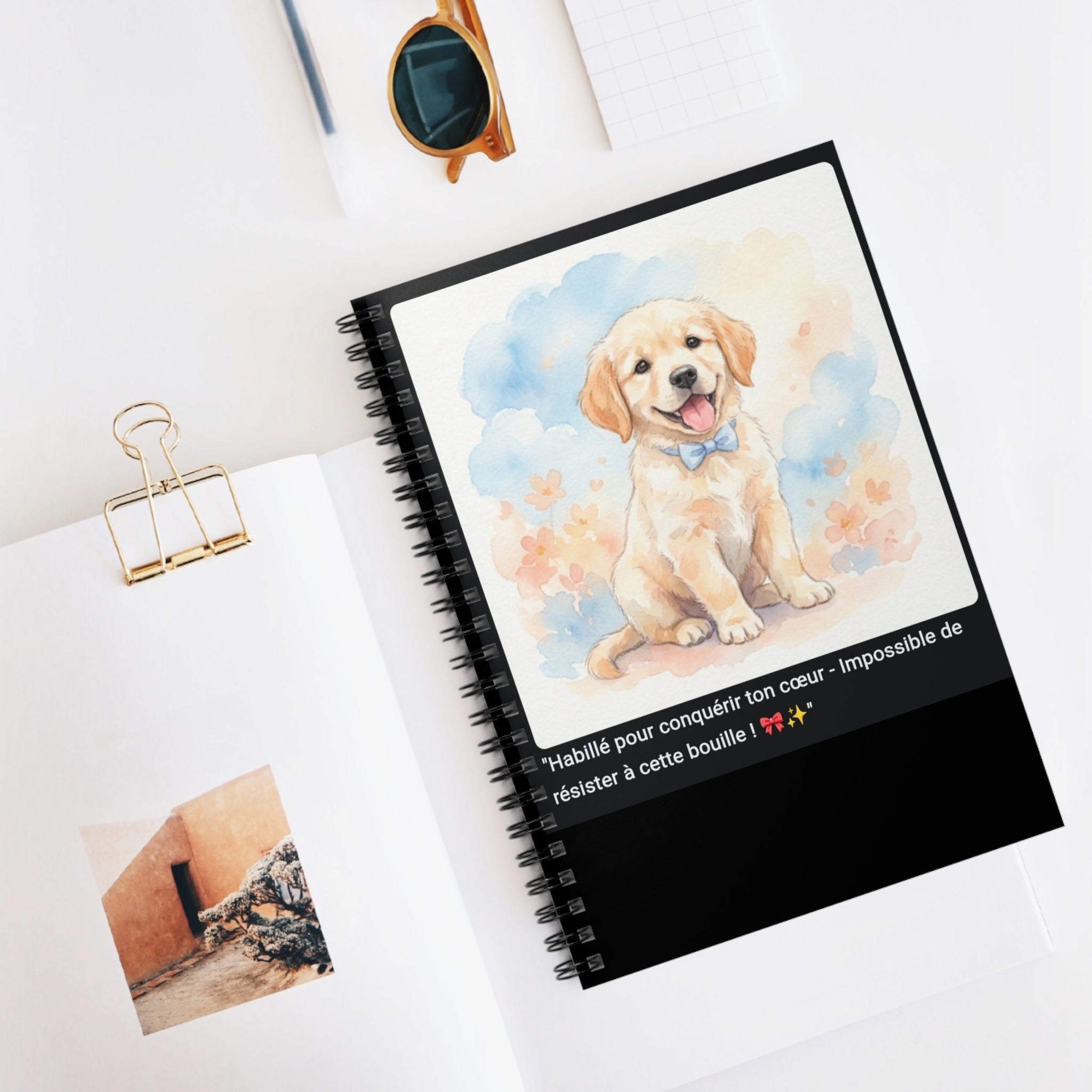 📓 CAHIER GOLDEN RETRIEVER - Carnet Chien Élégant A5