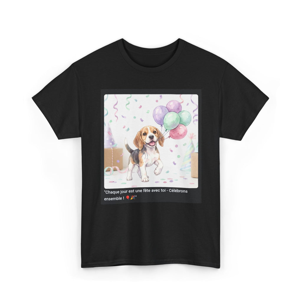 👕 T-SHIRT BEAGLE BALLONS - Design Festif Joyeux  🎈 "Chaque jour est une fête avec toi" - Célèbre la vie !