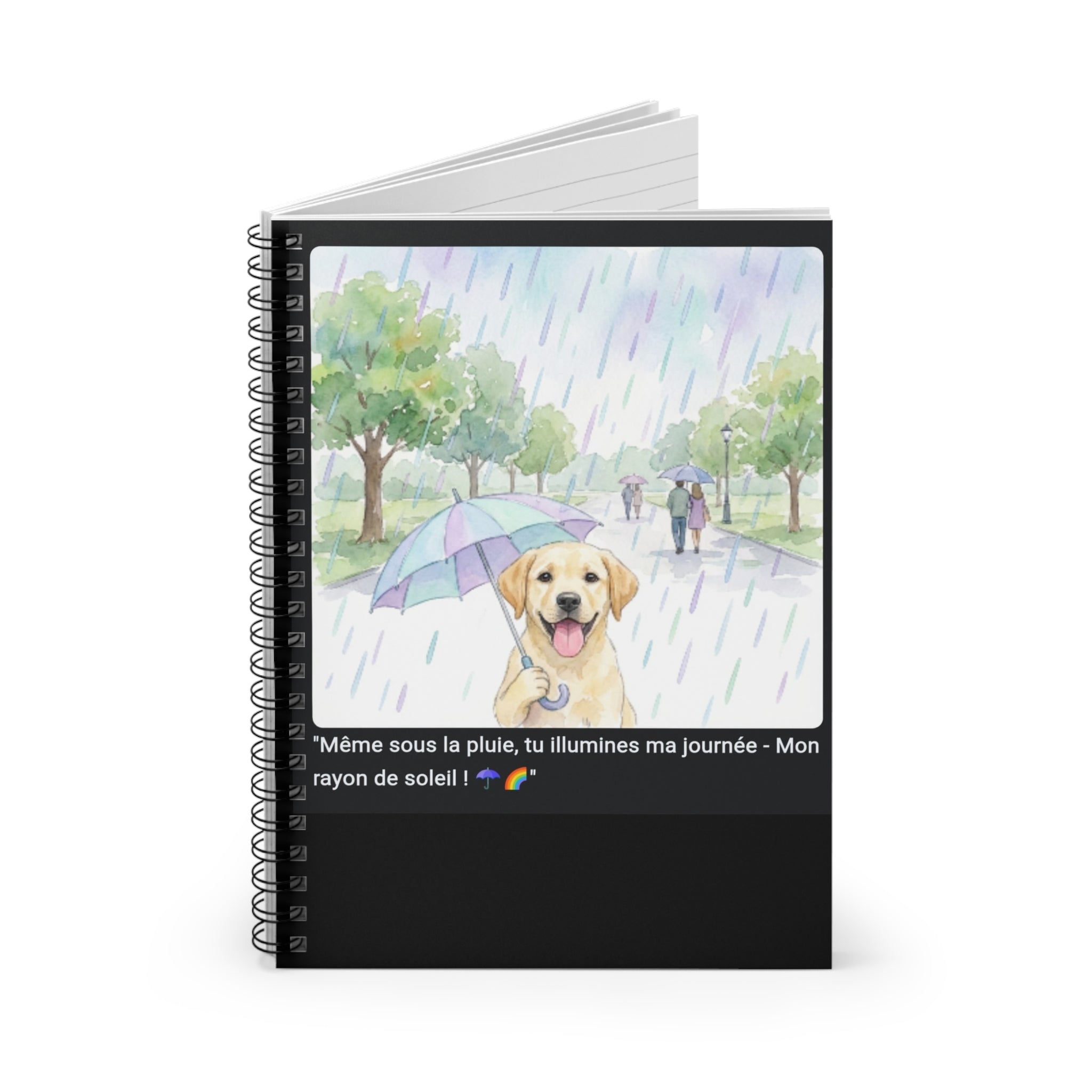 📓 CAHIER LABRADOR PARAPLUIE - Carnet Printanier A5 Joyeux