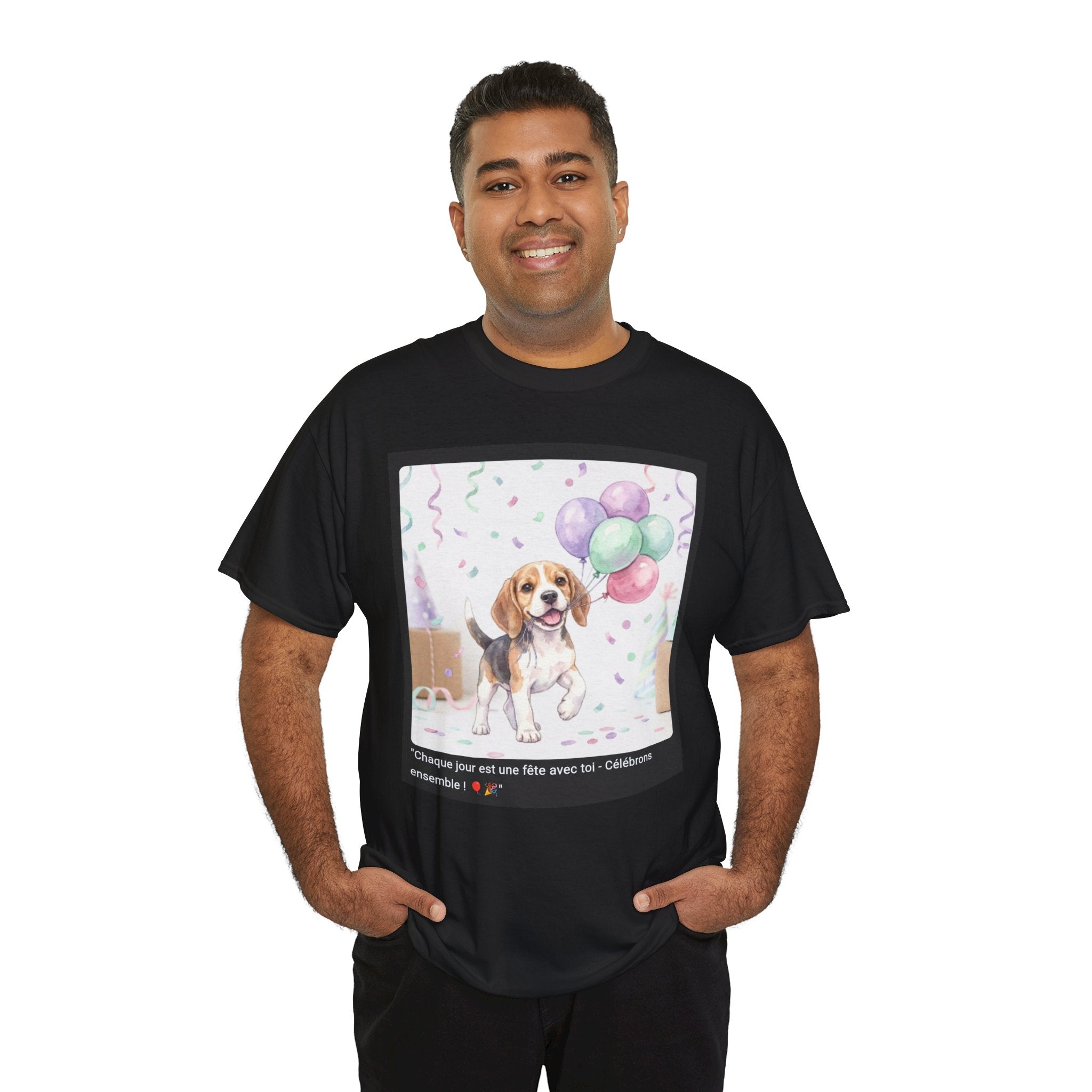 👕 T-SHIRT BEAGLE BALLONS - Design Festif Joyeux  🎈 "Chaque jour est une fête avec toi" - Célèbre la vie !