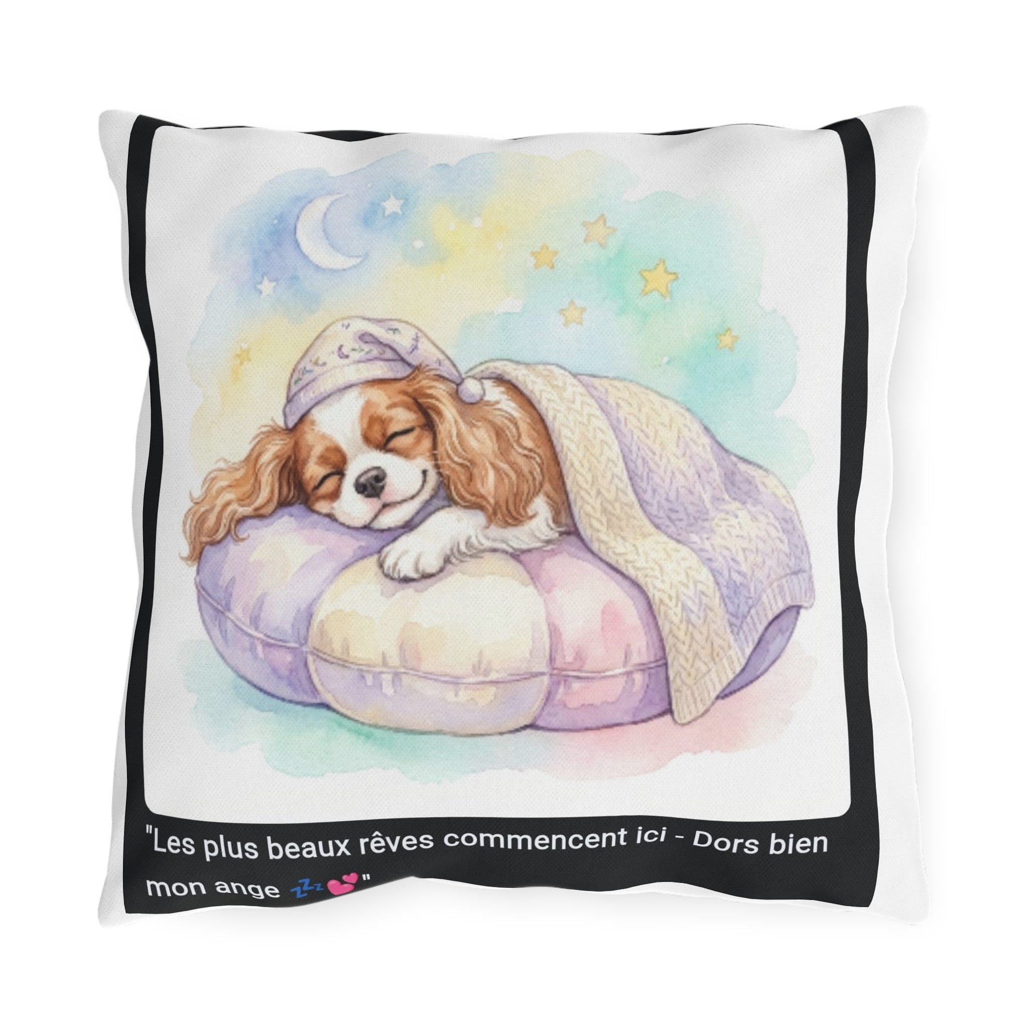 Endormi 🛋️ COUSSIN CAVALIER KING CHARLES - Déco Cocooning Zen