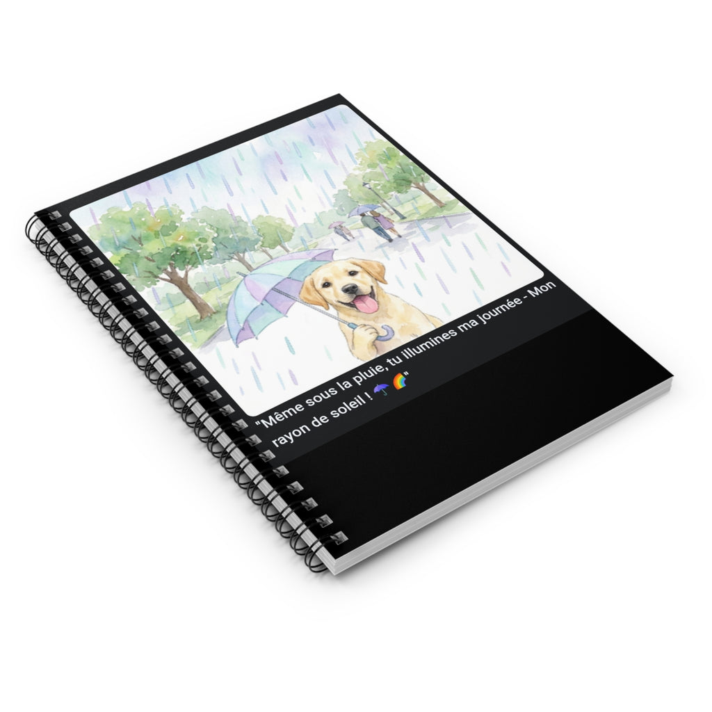 📓 CAHIER LABRADOR PARAPLUIE - Carnet Printanier A5 Joyeux