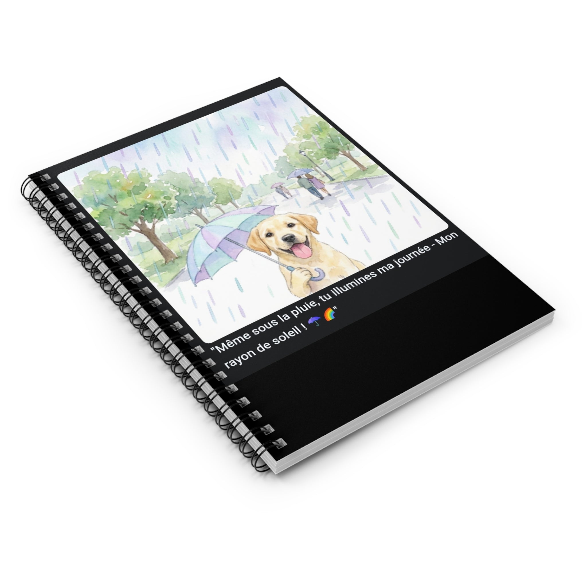📓 CAHIER LABRADOR PARAPLUIE - Carnet Printanier A5 Joyeux
