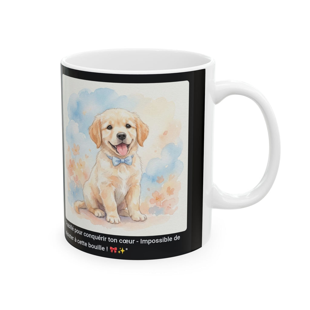 ☕ MUG GOLDEN RETRIEVER NŒUD PAPILLON - "Habillé pour Conquérir ton Cœur"  🎀