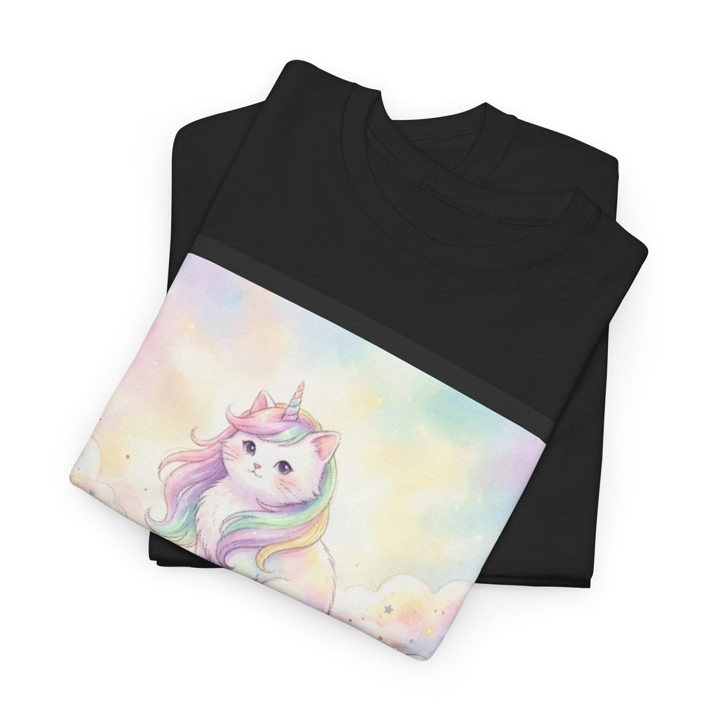 👕 T-SHIRT CHAT LICORNE - Design Féerique Arc-en-Ciel  ✨ "Crois en la magie" - Porte l'enchantement !