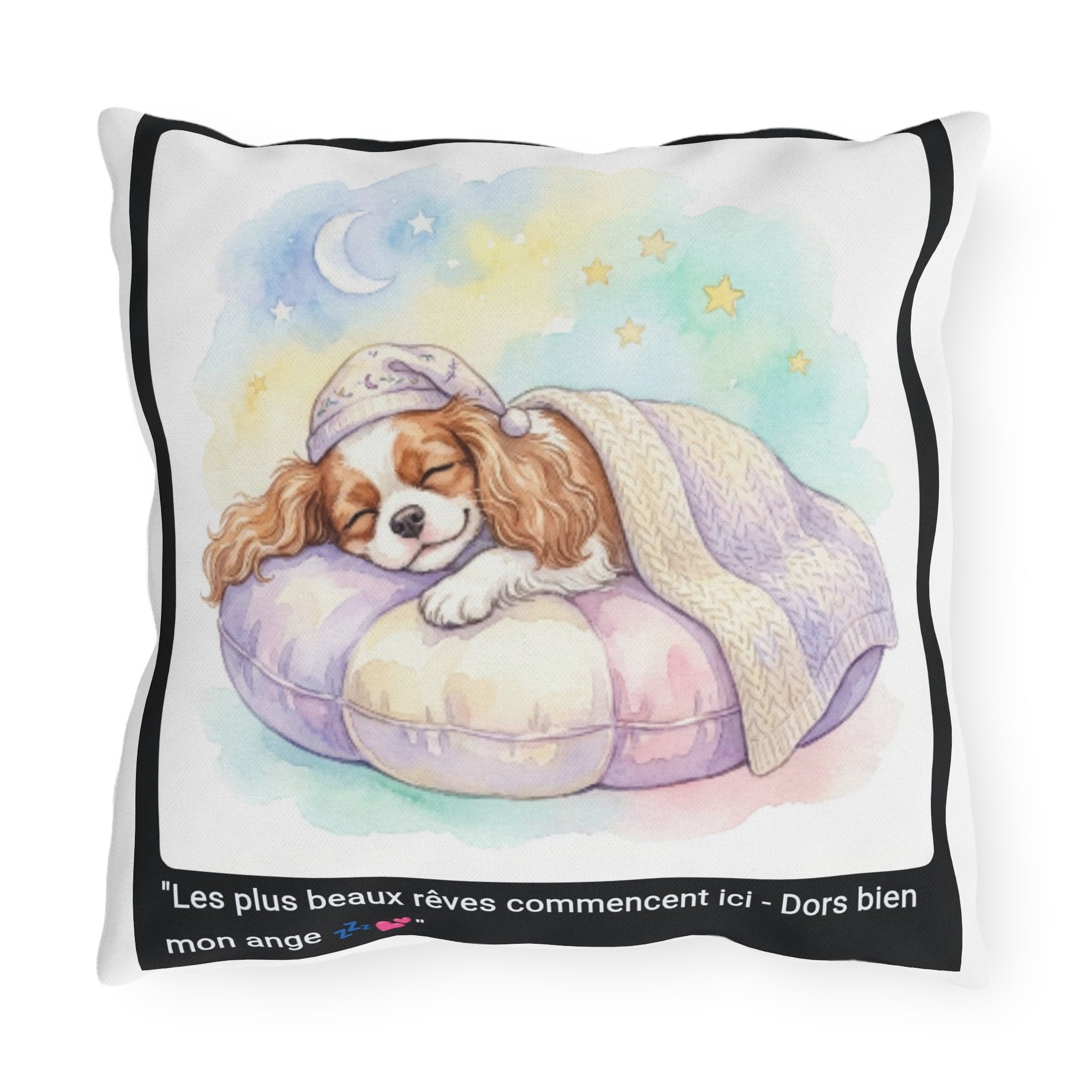 Endormi 🛋️ COUSSIN CAVALIER KING CHARLES - Déco Cocooning Zen