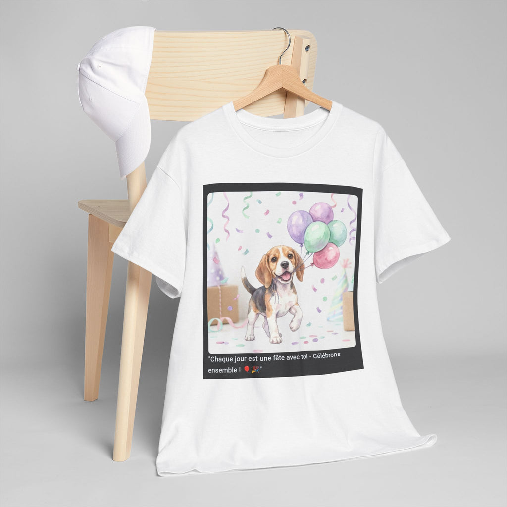 👕 T-SHIRT BEAGLE BALLONS - Design Festif Joyeux  🎈 "Chaque jour est une fête avec toi" - Célèbre la vie !