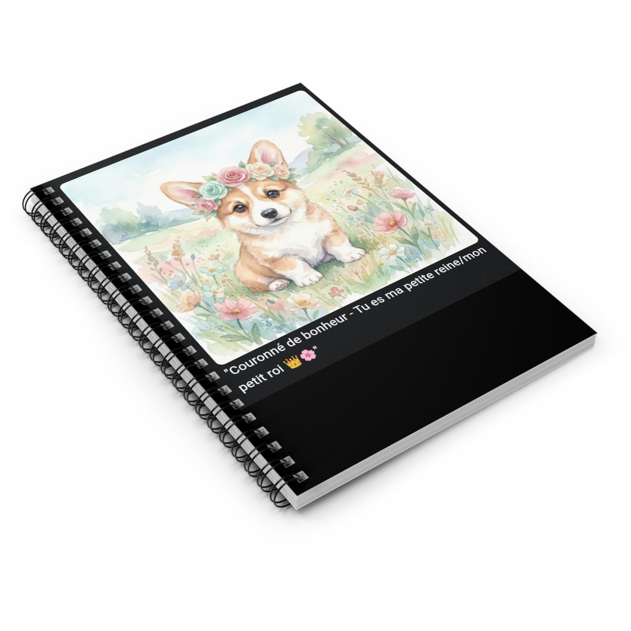 📓 CAHIER CORGI COURONNE - Carnet Printanier A5 Joyeux
