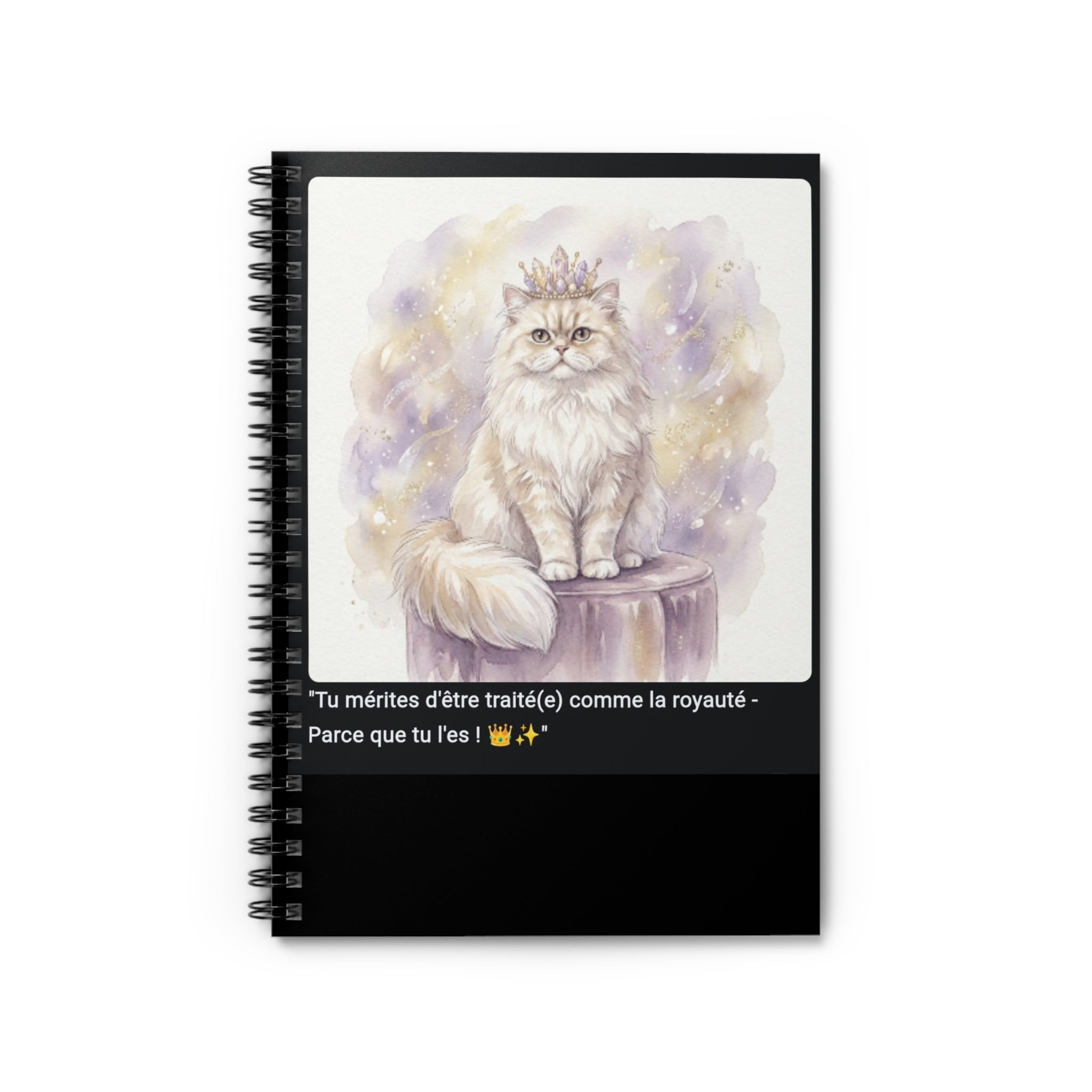 📓 CAHIER CHAT PERSAN COURONNE - Carnet Élégant A5 Royal