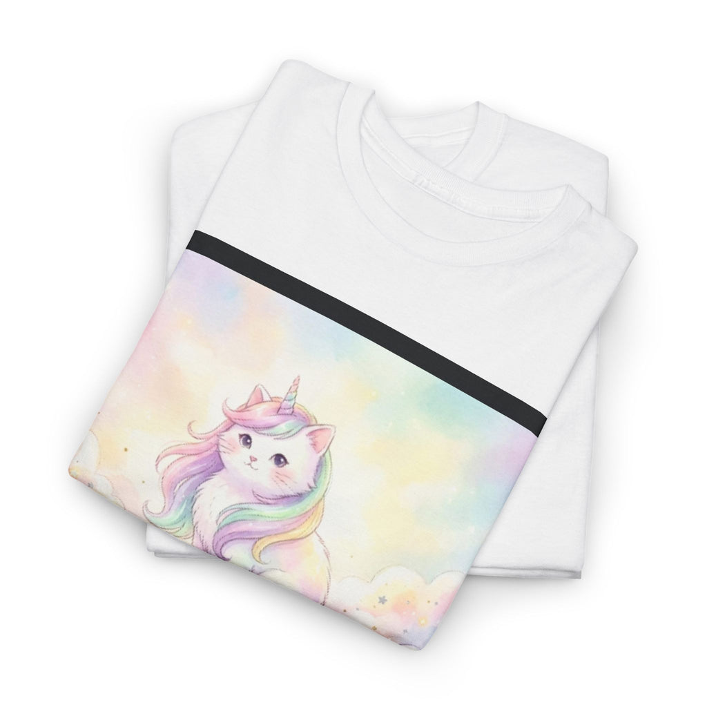 👕 T-SHIRT CHAT LICORNE - Design Féerique Arc-en-Ciel  ✨ "Crois en la magie" - Porte l'enchantement !