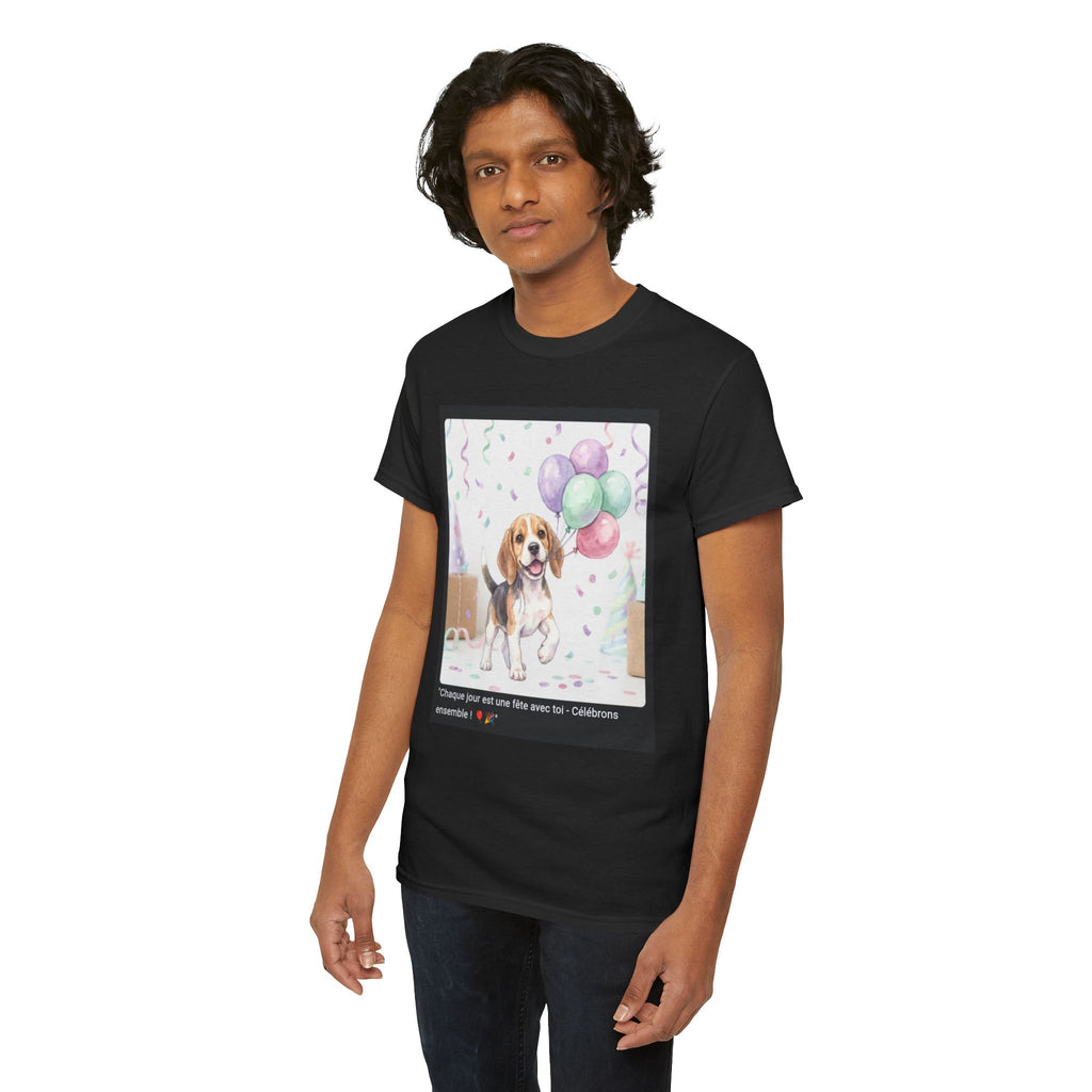 👕 T-SHIRT BEAGLE BALLONS - Design Festif Joyeux  🎈 "Chaque jour est une fête avec toi" - Célèbre la vie !
