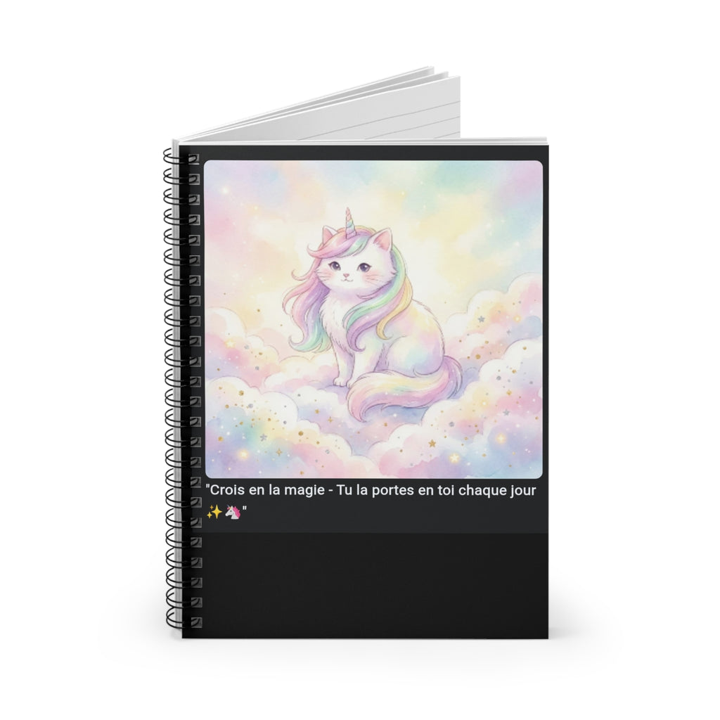 📓 CAHIER CHAT LICORNE - Carnet Magique A5 Arc-en-Ciel