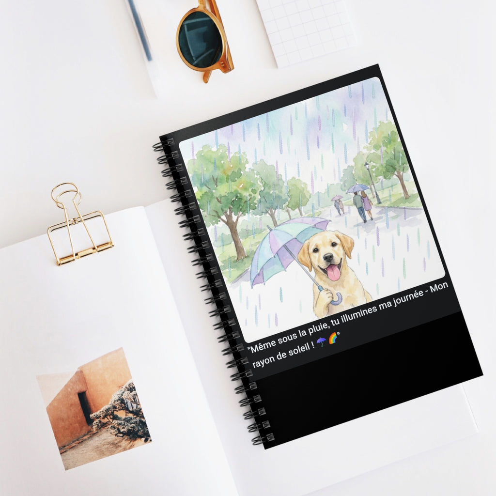 📓 CAHIER LABRADOR PARAPLUIE - Carnet Printanier A5 Joyeux