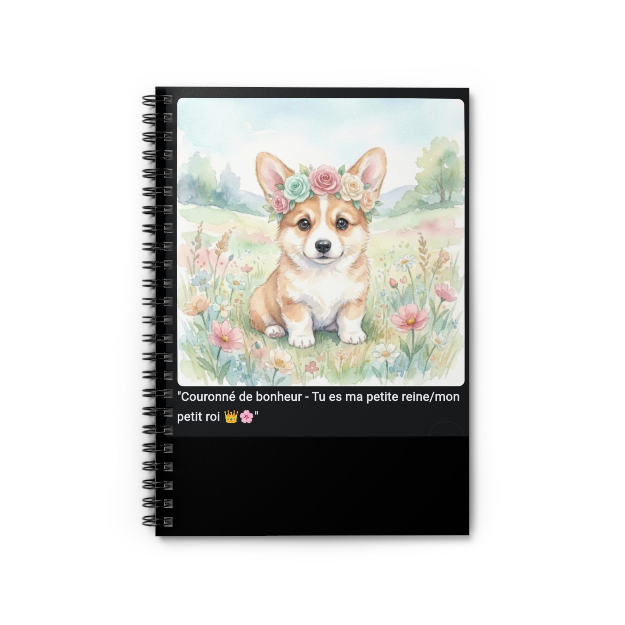 📓 CAHIER CORGI COURONNE - Carnet Printanier A5 Joyeux