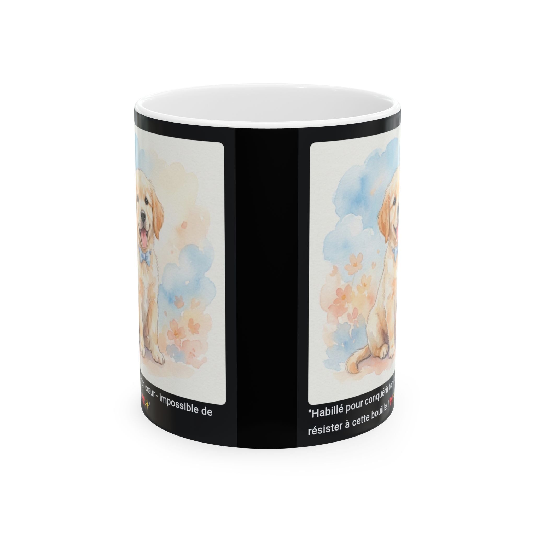 ☕ MUG GOLDEN RETRIEVER NŒUD PAPILLON - "Habillé pour Conquérir ton Cœur"  🎀
