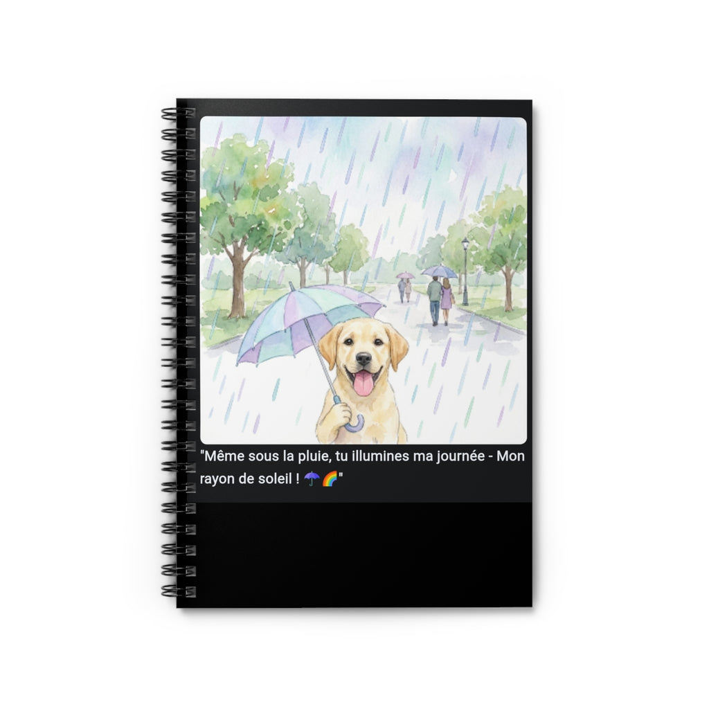 📓 CAHIER LABRADOR PARAPLUIE - Carnet Printanier A5 Joyeux