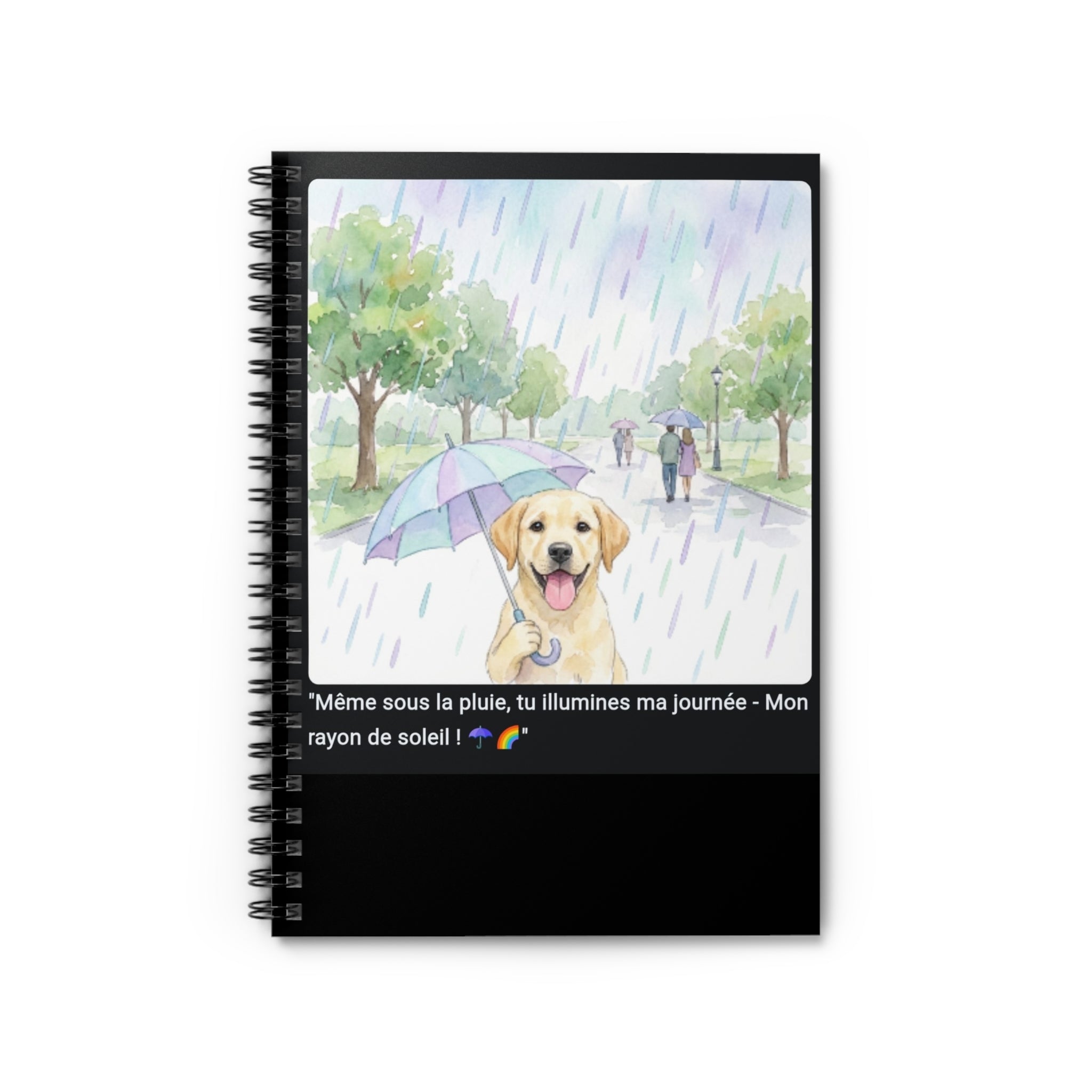 📓 CAHIER LABRADOR PARAPLUIE - Carnet Printanier A5 Joyeux