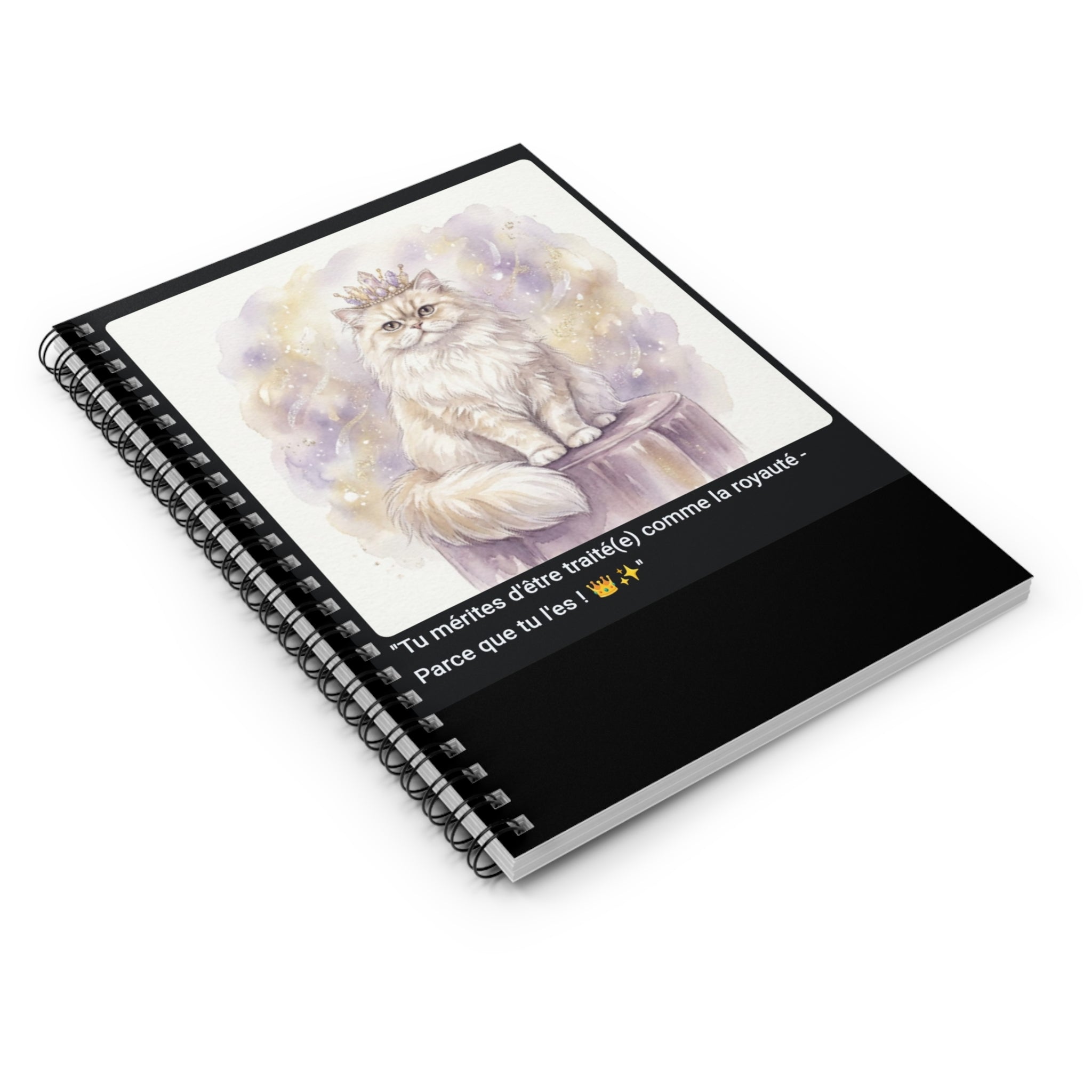 📓 CAHIER CHAT PERSAN COURONNE - Carnet Élégant A5 Royal