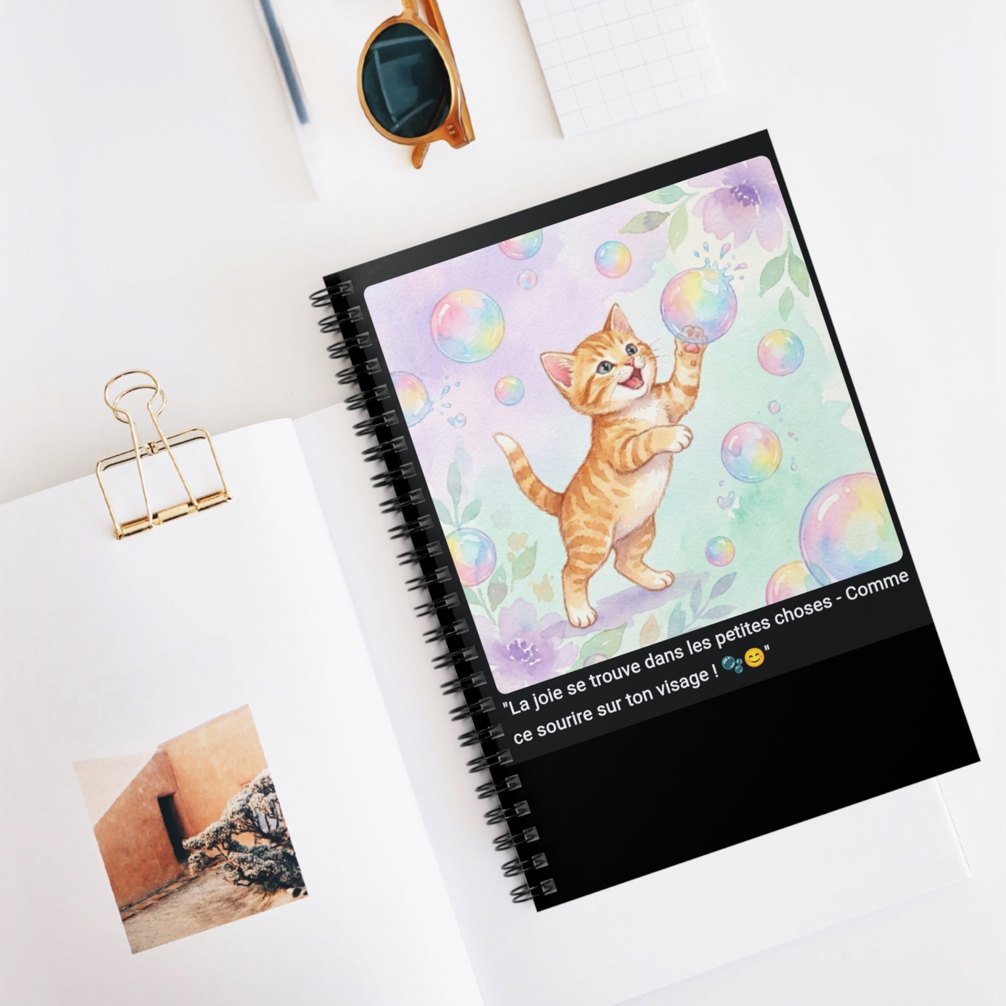 📓 CAHIER CHATON BULLES - Carnet Joyeux A5 Coloré