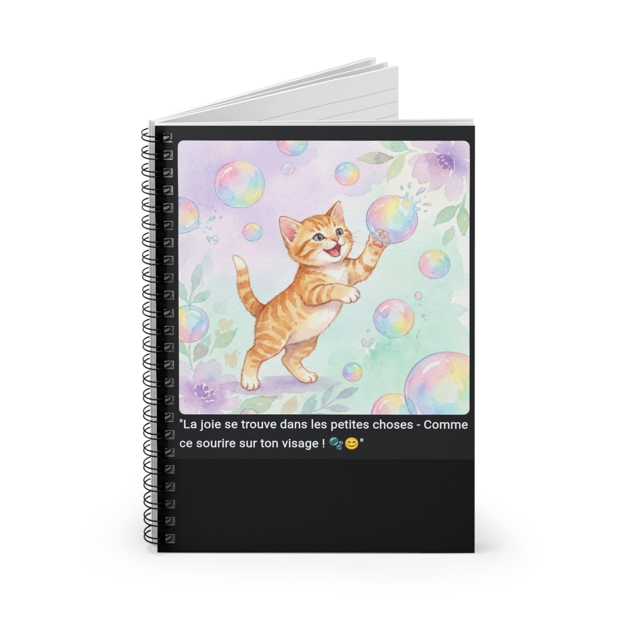 📓 CAHIER CHATON BULLES - Carnet Joyeux A5 Coloré