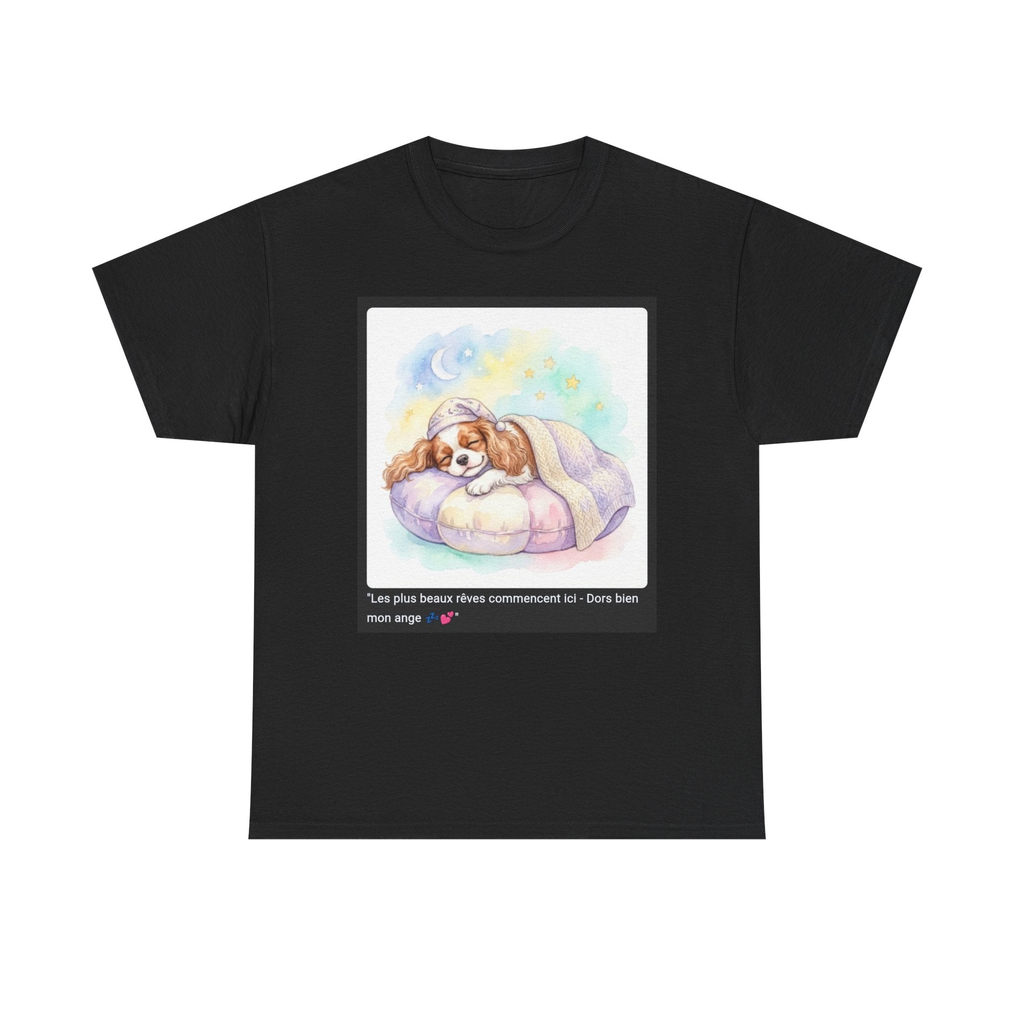 👕 T-SHIRT CAVALIER KING CHARLES - Design Cocooning Doux  💤 "Les plus beaux rêves commencent ici" - Porte la sérénité