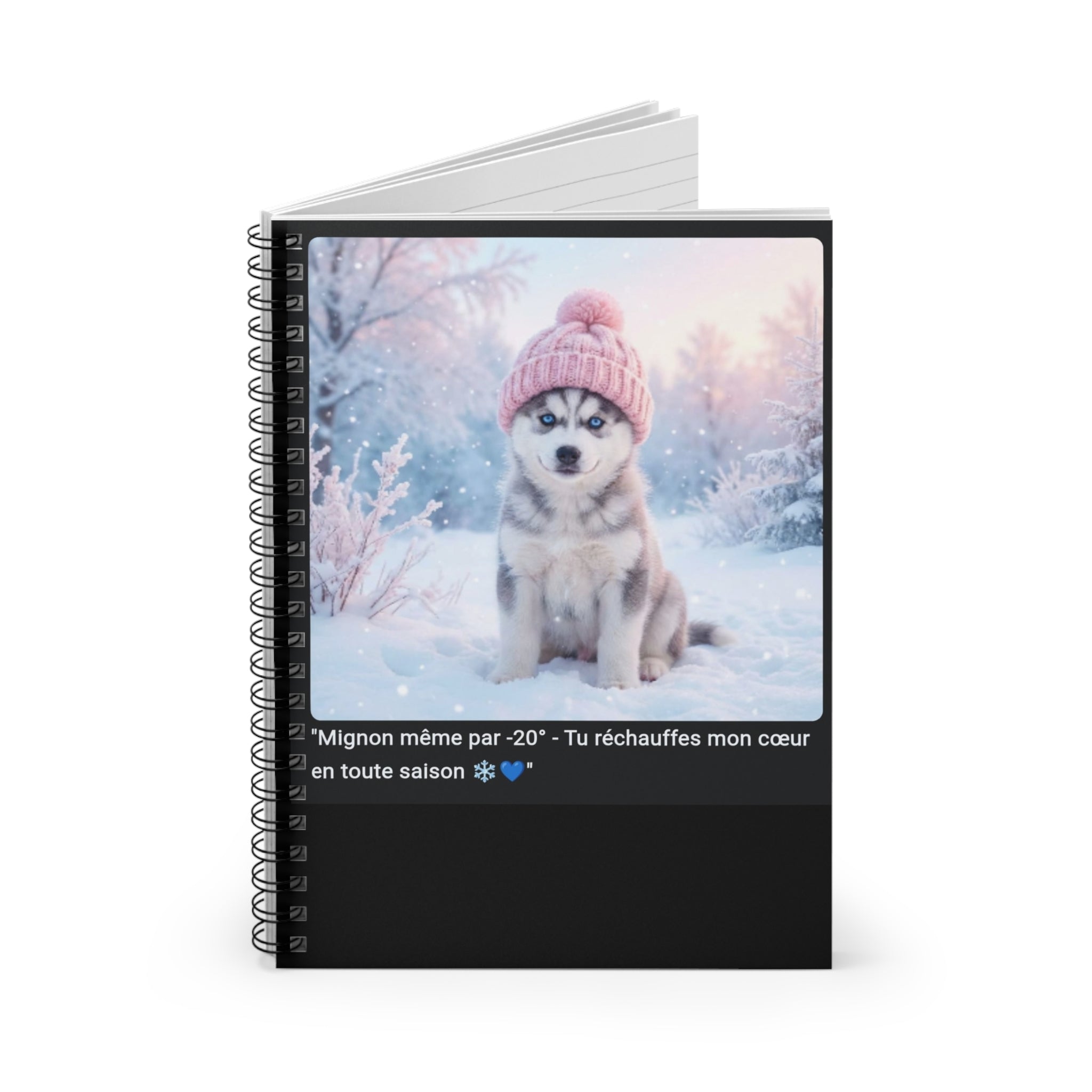 📓 CAHIER HUSKY BONNET - Carnet Hiver A5 Cosy